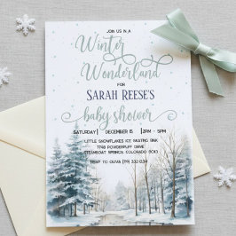 Winter Wonderland Kerst Baby shower Kaart