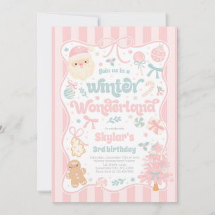 Winter Wonderland Kerst Coquette Strik Verjaardag Kaart