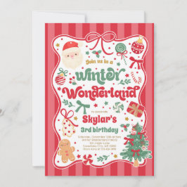 Winter Wonderland Kerst Coquette Strik Verjaardag Kaart