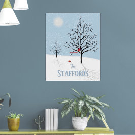 Winter Wonderland Kerst Familie Naam Poster