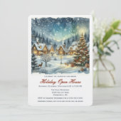 Winter Wonderland Kerst Open Huis Kaart (Staand voorkant)