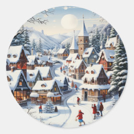 Winter Wonderland Kerst Scène Sticker
