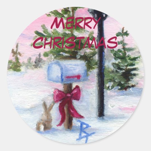 Winter Wonderland Kerst sticker (Voorkant)