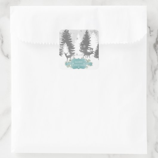 Winter Wonderland Kerst sticker - Blauwgroen (Tas)