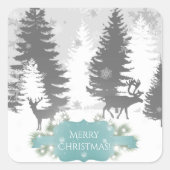 Winter Wonderland Kerst sticker - Blauwgroen (Voorkant)
