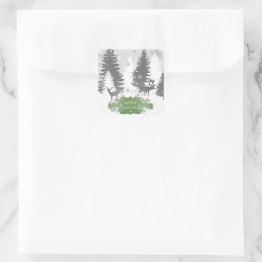 Winter Wonderland Kerst sticker - Groen (Tas)