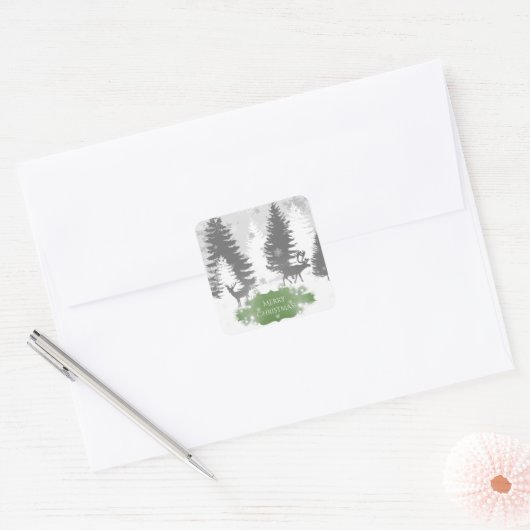 Winter Wonderland Kerst sticker - Groen (Envelop)