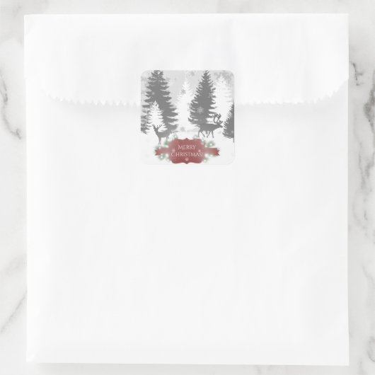 Winter Wonderland Kerst sticker - Rood (Tas)