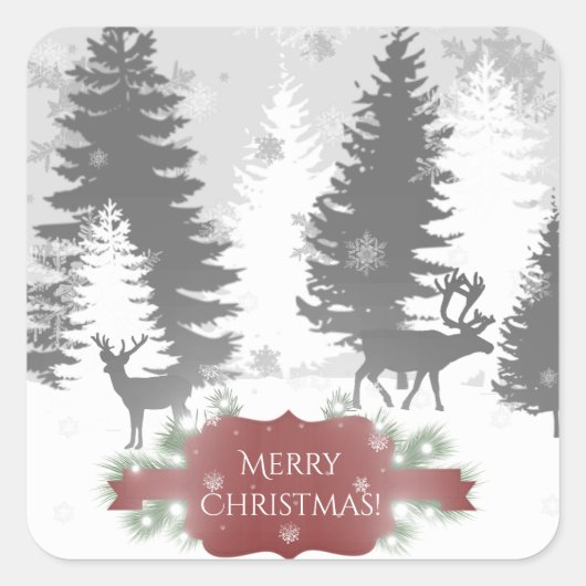 Winter Wonderland Kerst sticker - Rood (Voorkant)