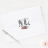 Winter Wonderland Kerst sticker - Rood (Envelop)
