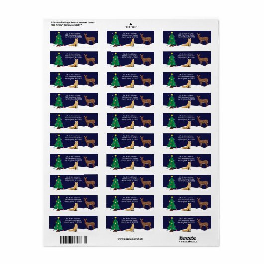 Winter Wonderland Kerstadres Lijsten Etiket (Full Sheet)