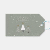 Winter Wonderland kerstbomen Cadeaulabel (Voorkant (Horizontaal))