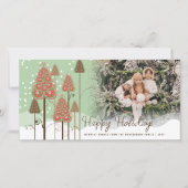 Winter Wonderland kerstbomen en sneeuwfoto's Feestdagenkaart (Voorkant)