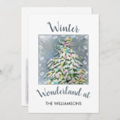 Winter Wonderland kerstboom Feestdagenkaart (Voorkant / Achterkant)