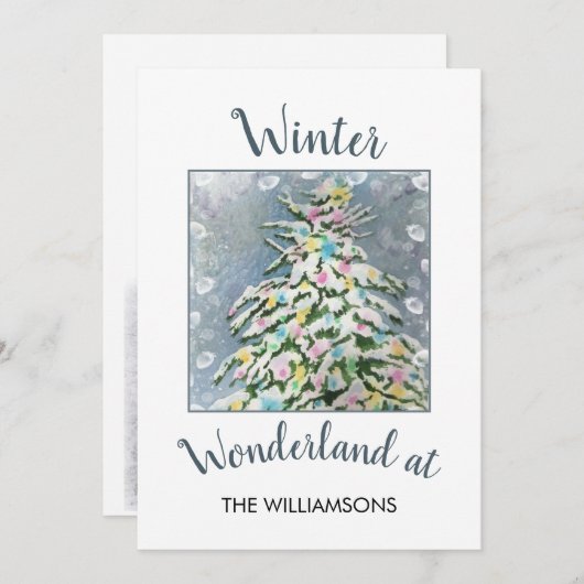 Winter Wonderland kerstboom Feestdagenkaart (Voorkant / Achterkant)
