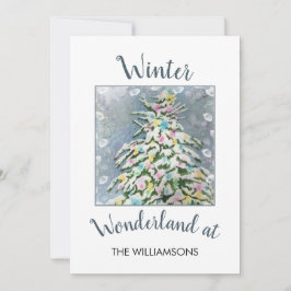 Winter Wonderland kerstboom Feestdagenkaart