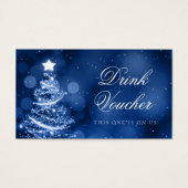 Winter Wonderland Kerstbruiloft Drink Voucher Visitekaartje (Voorkant)