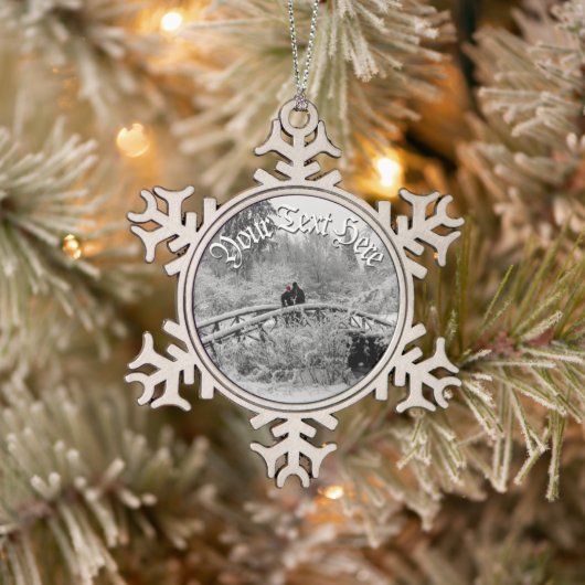 Winter Wonderland kerstdecoraties Gepersonaliseerd Tin Sneeuwvlok Ornament (Boom)
