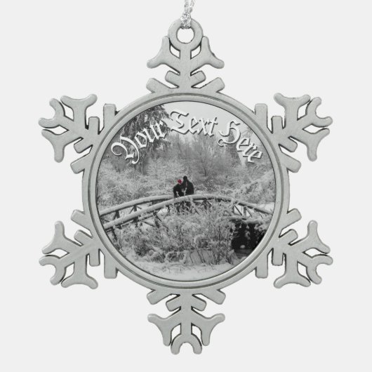 Winter Wonderland kerstdecoraties Gepersonaliseerd Tin Sneeuwvlok Ornament (Voorkant)