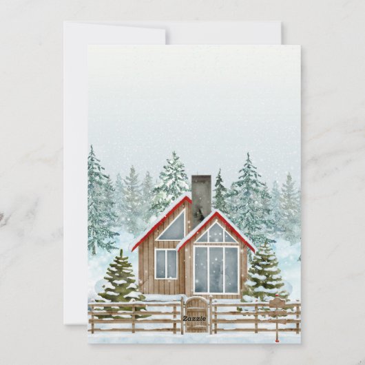 Winter wonderland kerstdorp feestdagenkaart (Achterkant)
