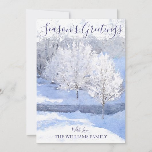 Winter Wonderland Kerstfeest Achterfoto Feestdagenkaart (Voorkant)