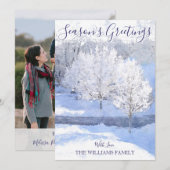 Winter Wonderland Kerstfeest Achterfoto Feestdagenkaart (Voorkant / Achterkant)