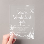 Winter Wonderland Kerstfeest Acryl Uitnodigingen (Insitu (Draagbaar))