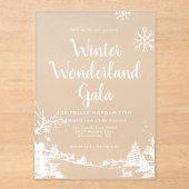 Winter Wonderland Kerstfeest Acryl Uitnodigingen (Voorkant)