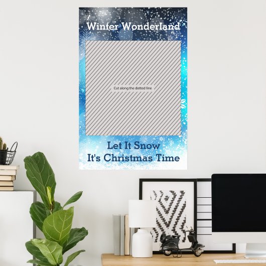 Winter Wonderland Kerstfeest Foto Booth Poster (Thuiskantoor)