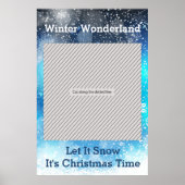 Winter Wonderland Kerstfeest Foto Booth Poster (Voorkant)