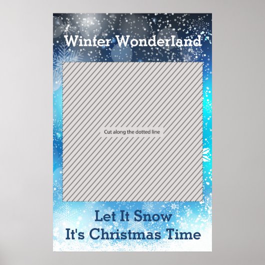 Winter Wonderland Kerstfeest Foto Booth Poster (Voorkant)