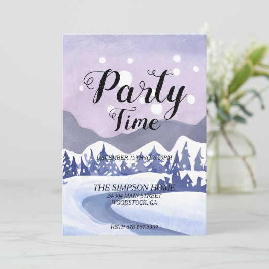 Winter Wonderland Kerstfeest uitnodiging (Staand voorkant)