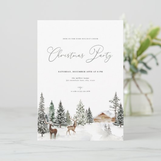 Winter Wonderland Kerstfeest uitnodiging (Staand voorkant)