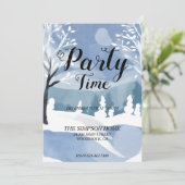 Winter Wonderland Kerstfeest uitnodiging (Staand voorkant)