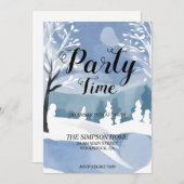 Winter Wonderland Kerstfeest uitnodiging (Voorkant / Achterkant)