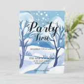 Winter Wonderland Kerstfeest uitnodiging (Staand voorkant)