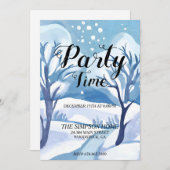 Winter Wonderland Kerstfeest uitnodiging (Voorkant / Achterkant)