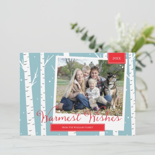 Winter Wonderland-kerstfotokaart Feestdagenkaart (Staand voorkant)