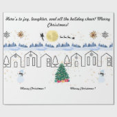 Winter wonderland kerstinpakpapier cadeaupapier (Vlak)