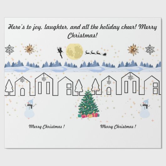 Winter wonderland kerstinpakpapier cadeaupapier (Vlak)