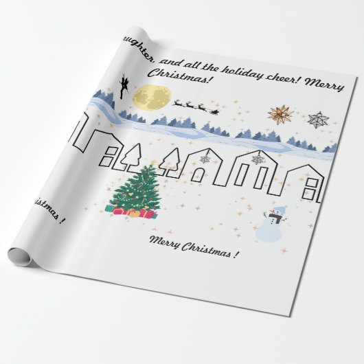 Winter wonderland kerstinpakpapier cadeaupapier (Uitgerold)