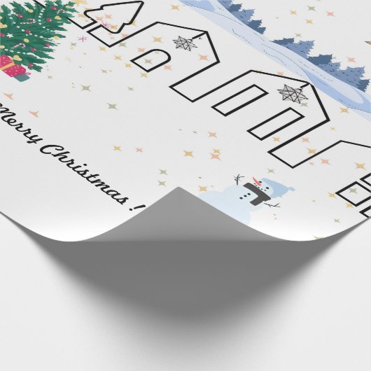Winter wonderland kerstinpakpapier cadeaupapier (Hoek)