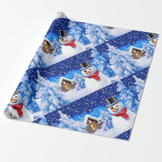 Winter wonderland kerstinpakpapier cadeaupapier (Uitgerold)