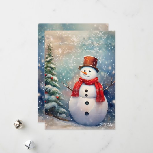 Winter Wonderland kerstkaart (Voorkant / Achterkant in situ)