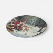 Winter Wonderland Kerstkerstman en deer Papieren Bordje (Gekanteld)