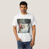 Winter Wonderland KerstKerstman en Deer White T-shirt (Voorkant volledig)