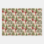 Winter Wonderland Kerstman en kerstbomen 2 Inpakpapier Vel (Voorkant 2)