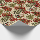 Winter Wonderland Kerstman en kerstbomen Cadeaupapier (Hoek)