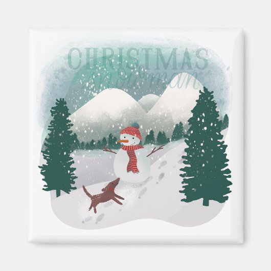 Winter Wonderland - Kerstman Magneet (Voorkant)