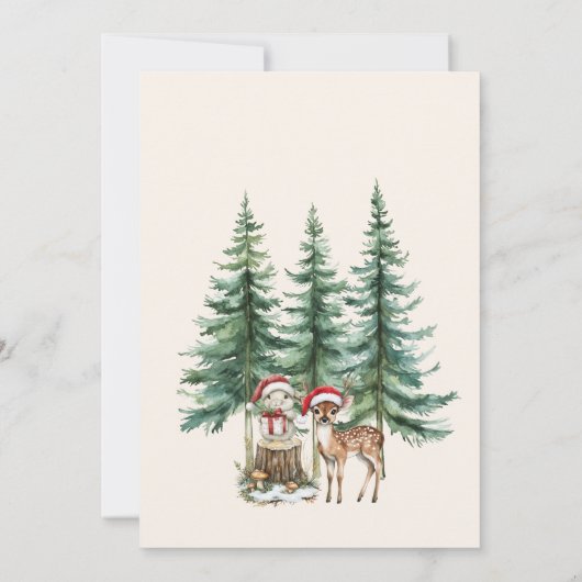 Winter Wonderland Kerstmis 1e Verjaardagsfeest Kaart (Achterkant)